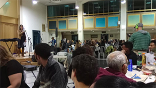 Rabbi Yael Karrie speaking at the Freedom Seder on Saturday, March 31, 2018 at Kol Haneshama