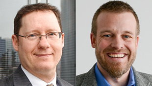 Headshots of Dean Phillip Bell and Michael Hogue